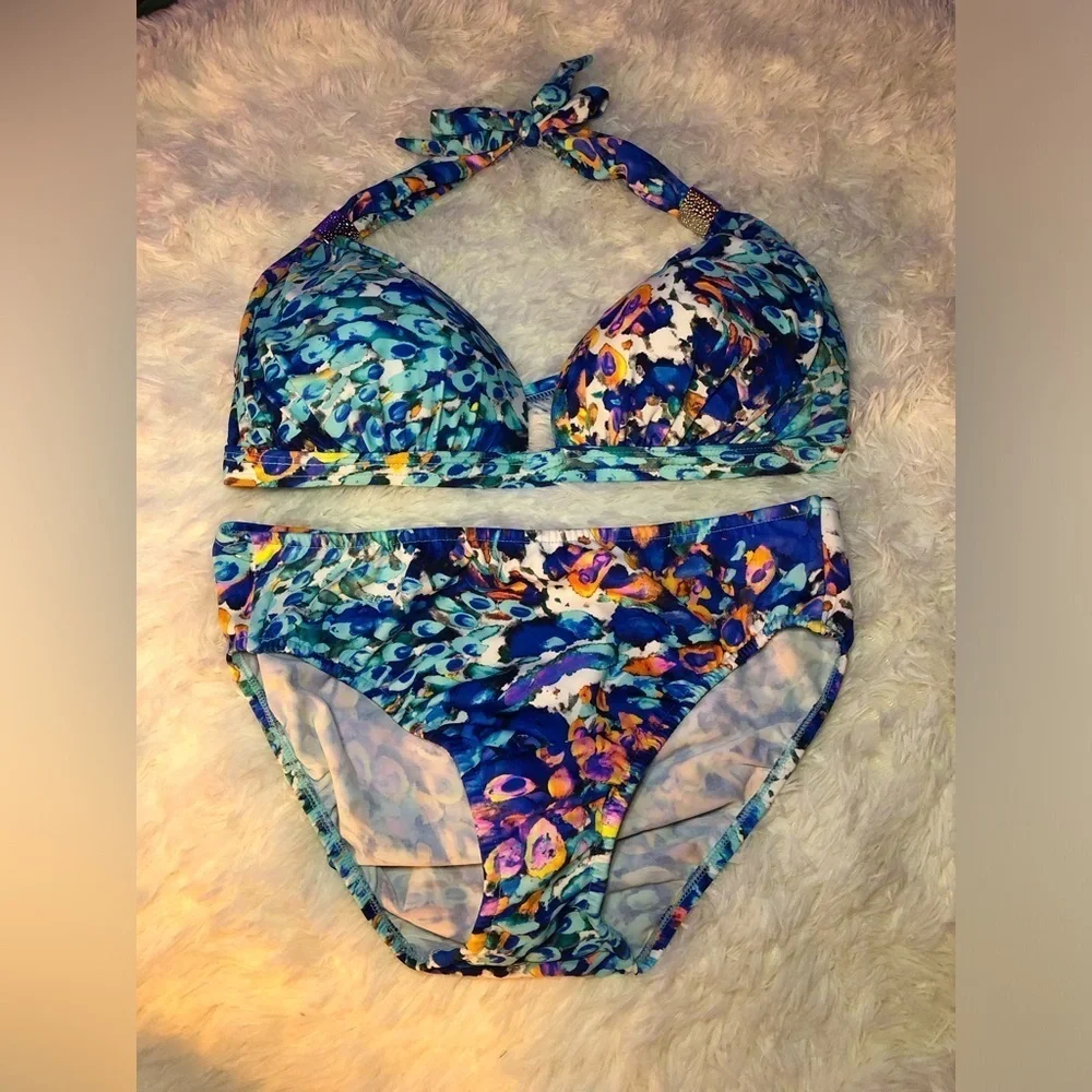 Goddess Enhancer Colorful Floral Bikini Top Multiple sizes